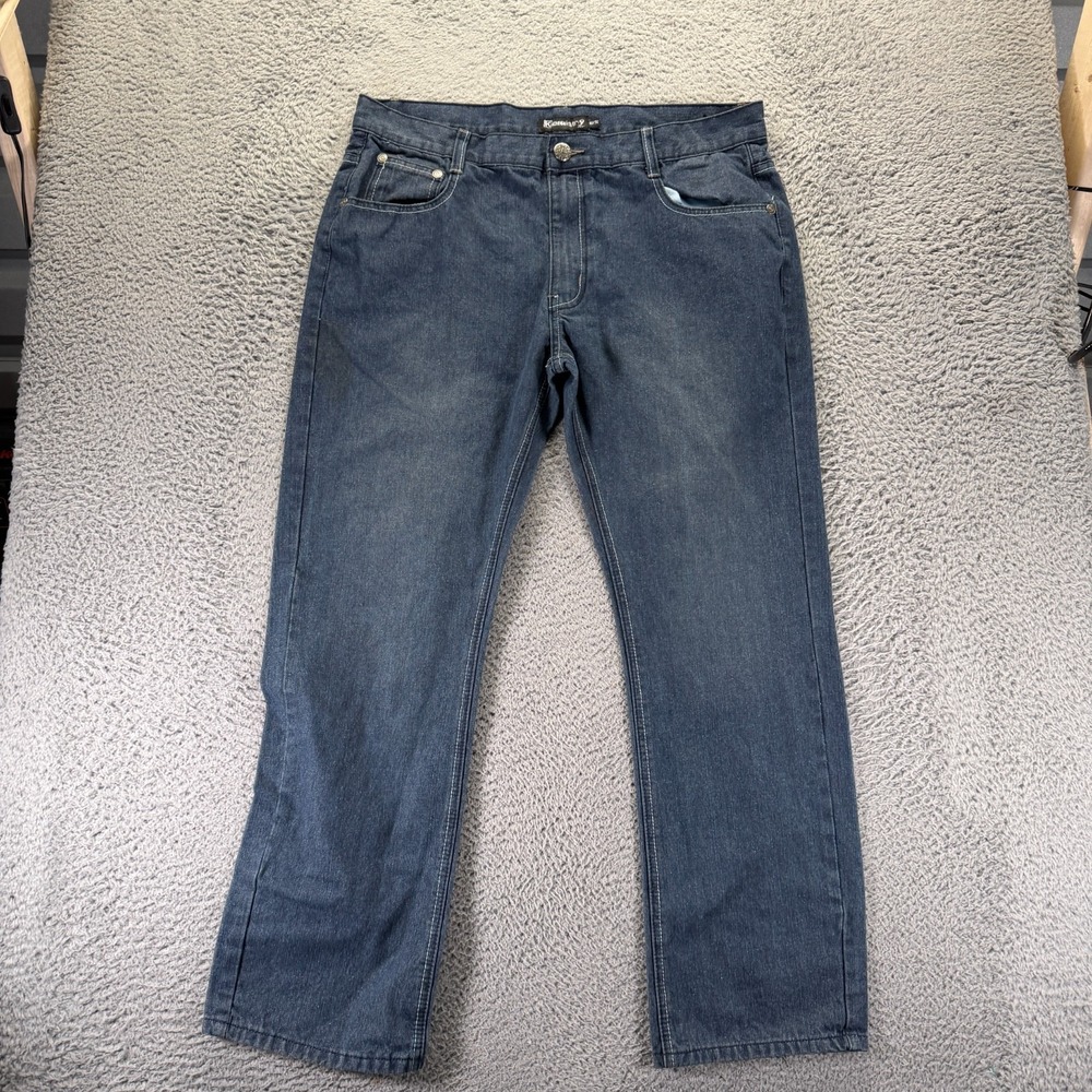 Vintage Kemistry Jeans Men's 40x32 Blue Cotton Denim Straight Leg Workwear Baggy
